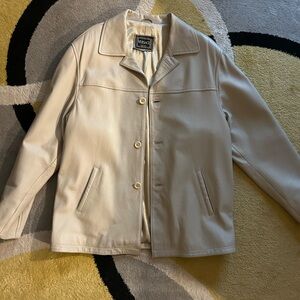 VERSACE Men’s Genuine Leather Jacket – Size XL (54) – Beige – Italian Luxury